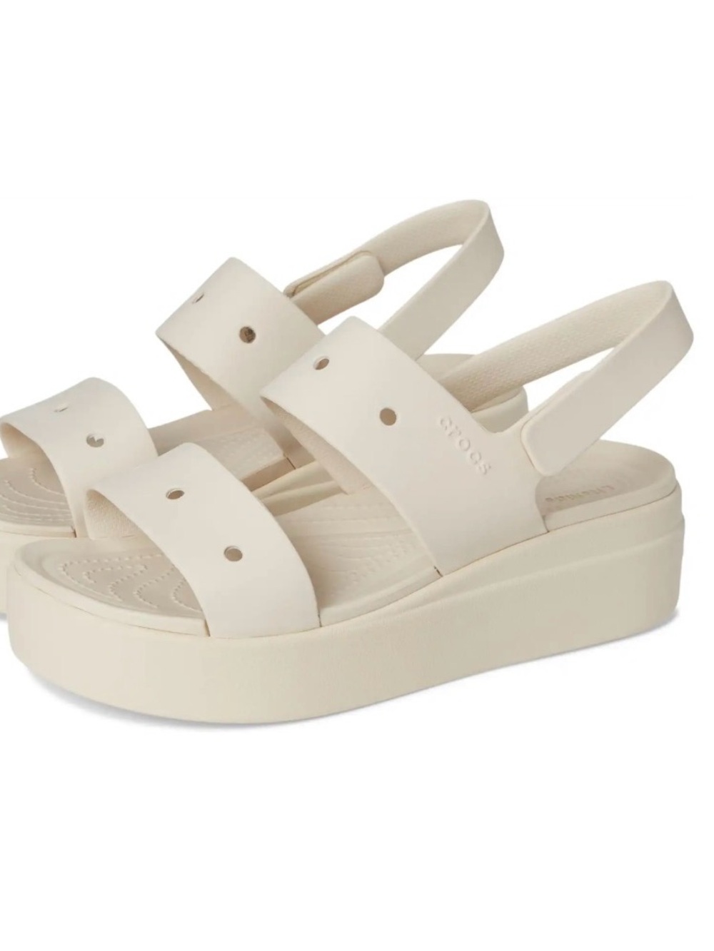 CROCS Women's Cream Platform Slingback Sandal